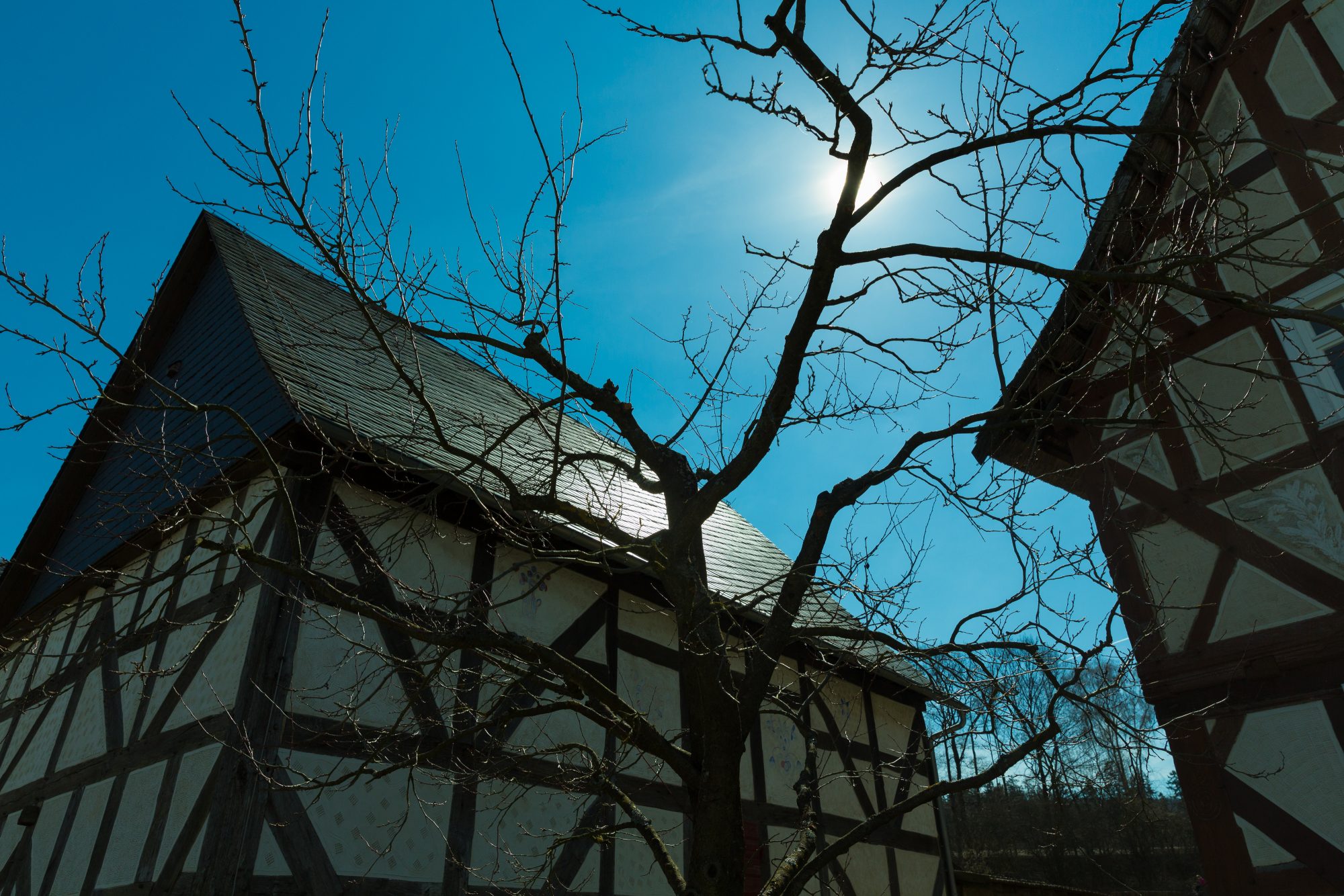 Fachwerkhäuser im Winter