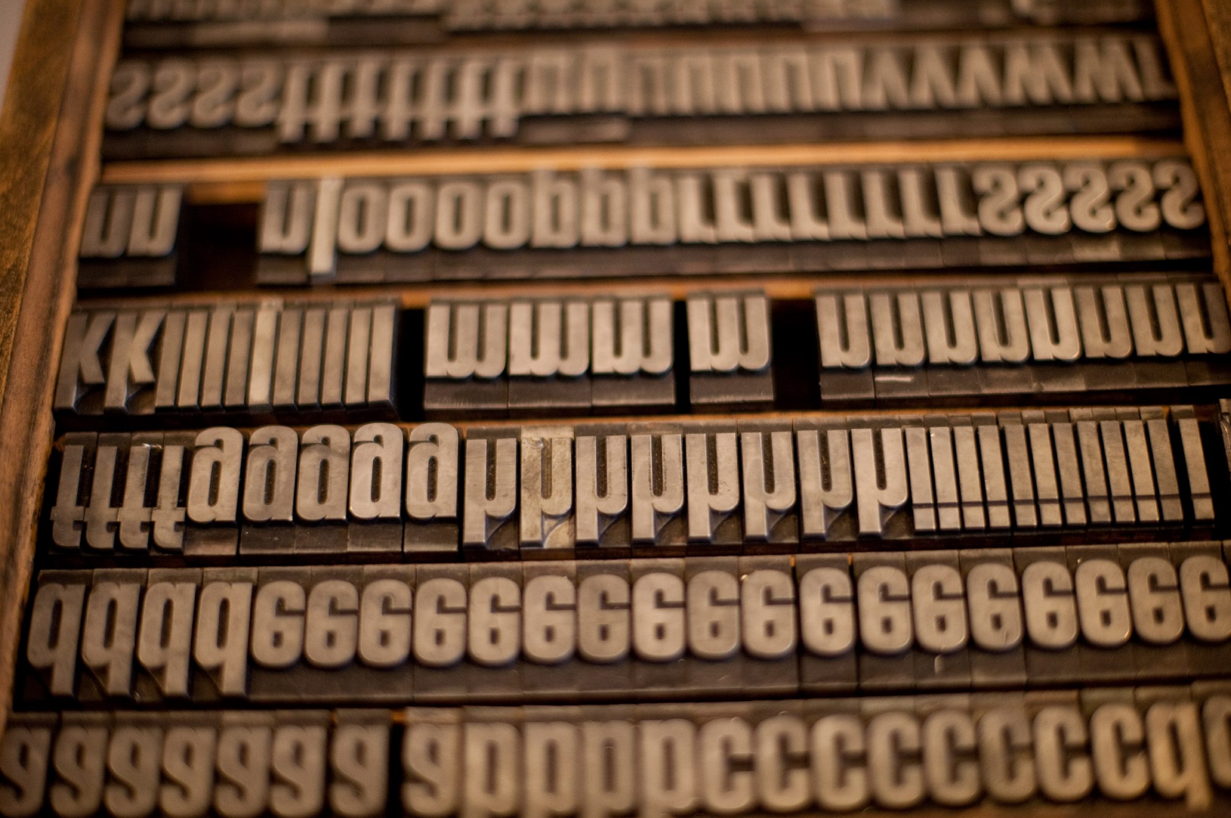 Buchstabensatz in der Druckerei