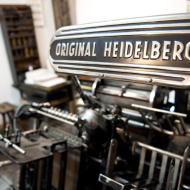 Original Heidelberg Druckmaschine in der historischen Druckerei